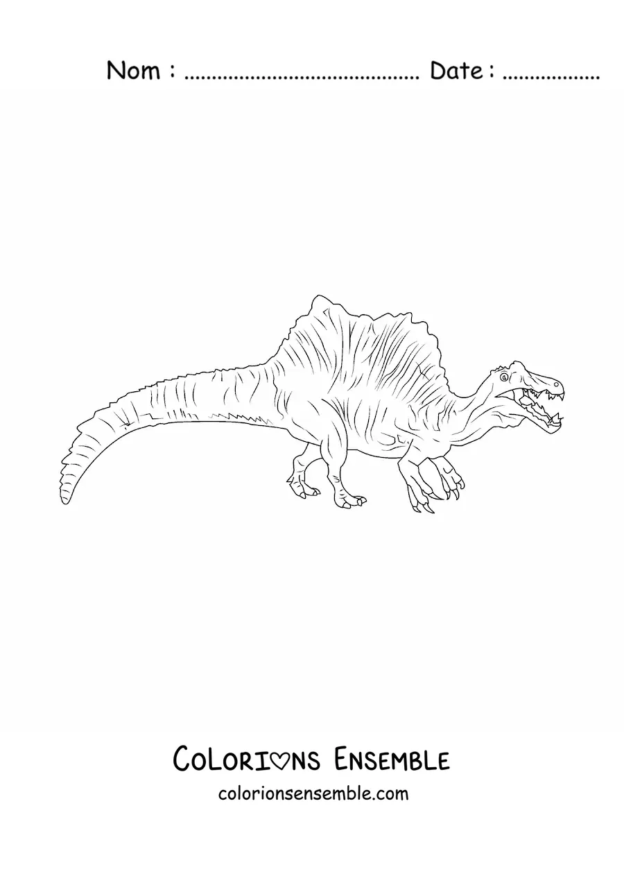 Image à colorier d’un dinosaure carnivore à quatre pattes