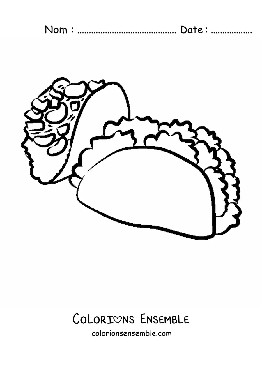 Image à colorier de deux tacos