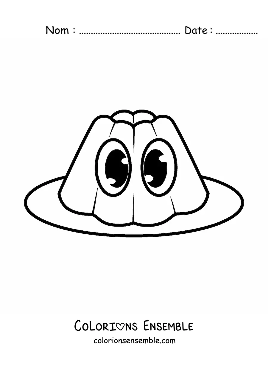 Image à colorier d'une gelée kawaii