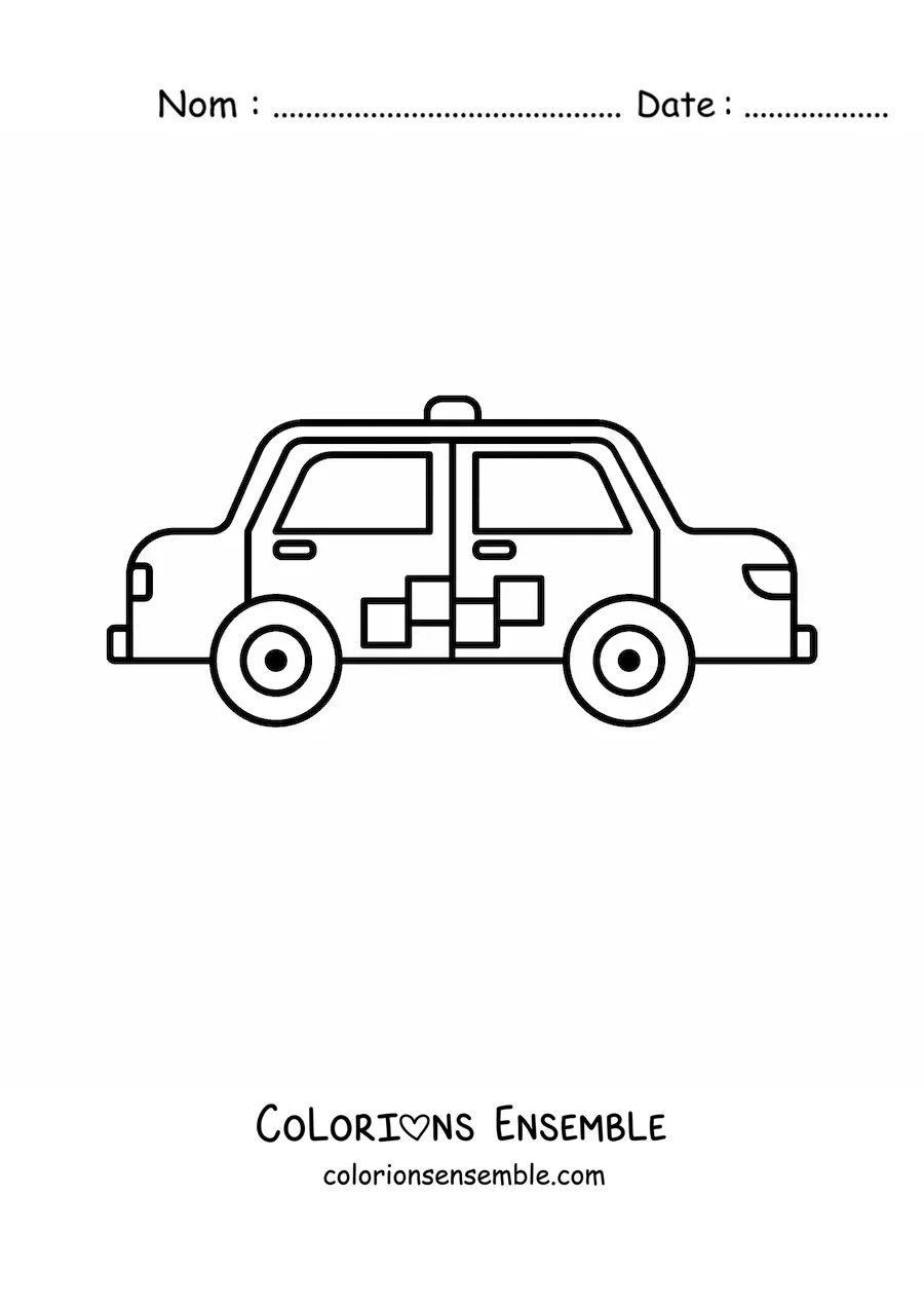 Image à colorier d’un taxi