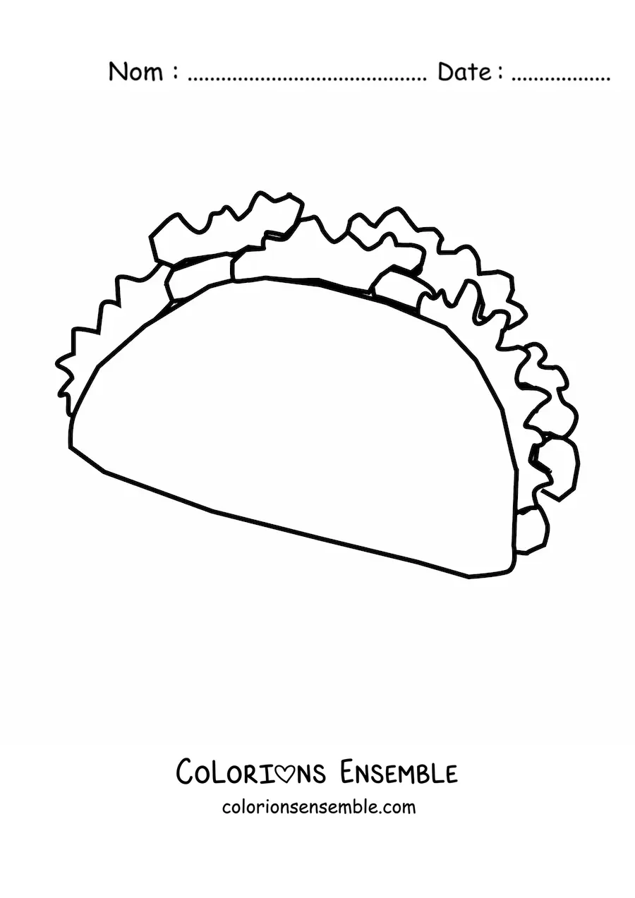 Image à colorier d'un taco