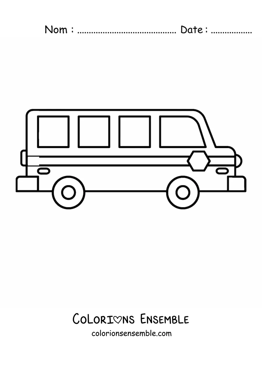 Image à colorier d’un autobus scolaire