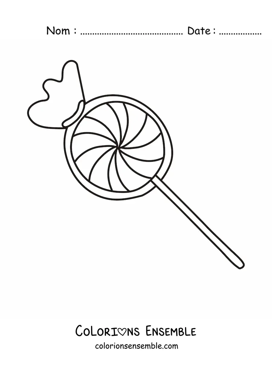 Image à colorier d'une sucette avec son emballage