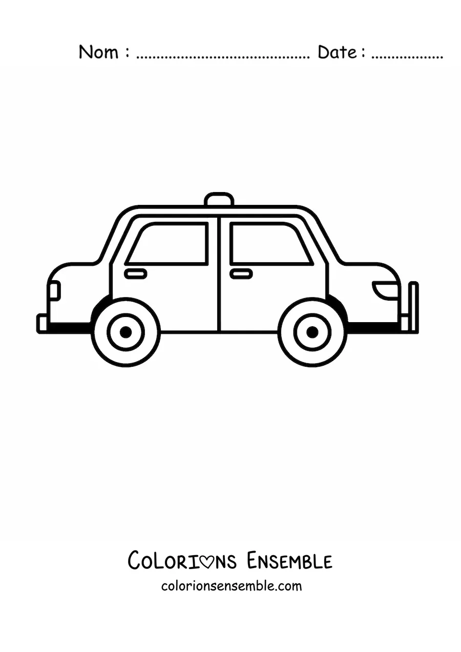 Image à colorier d’une voiture de police