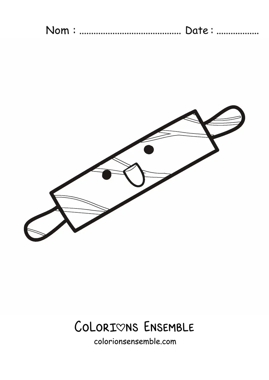 Coloriage facile d'un rouleau kawaii