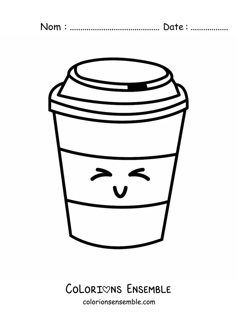 Coloriage d'une tasse à café en dessin animé
