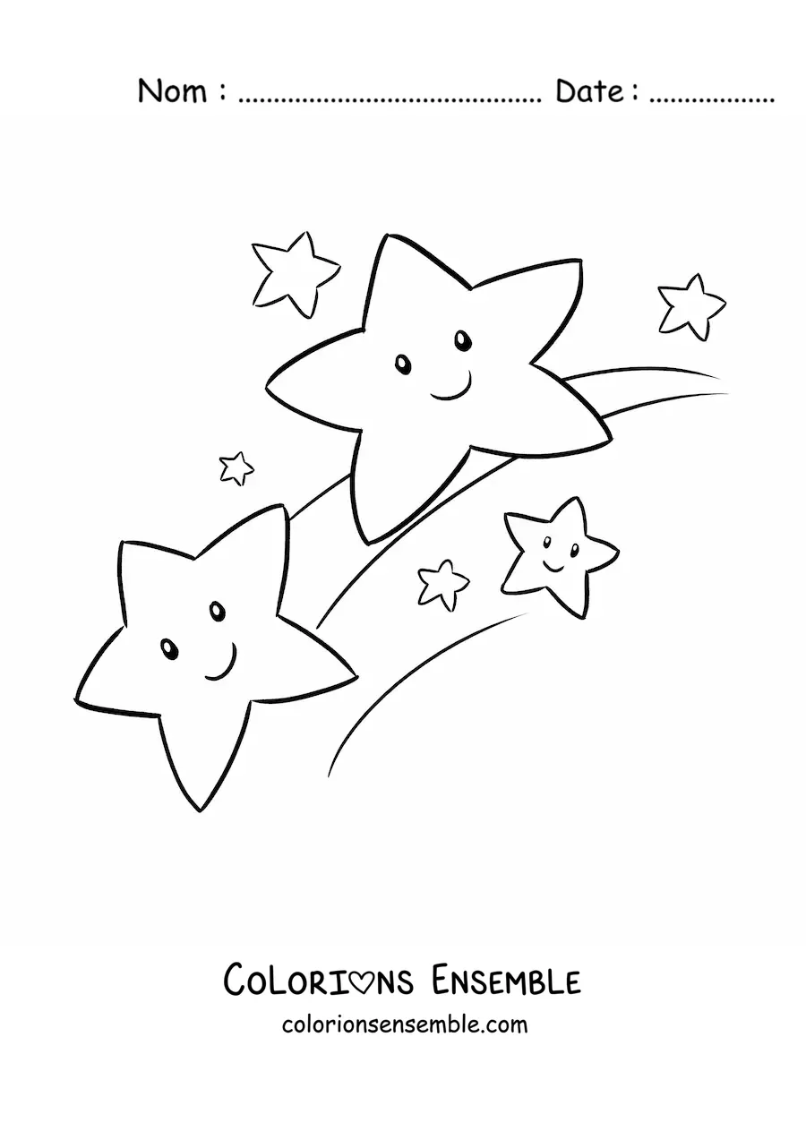 Coloriage d’étoiles filantes animées
