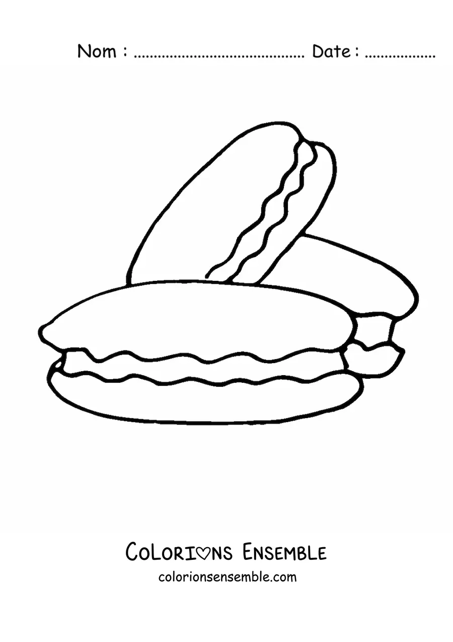 Image à colorier de trois biscuits fourrés