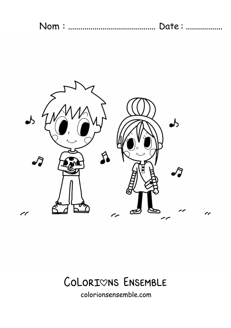 Coloriage d’un duo de footballeurs