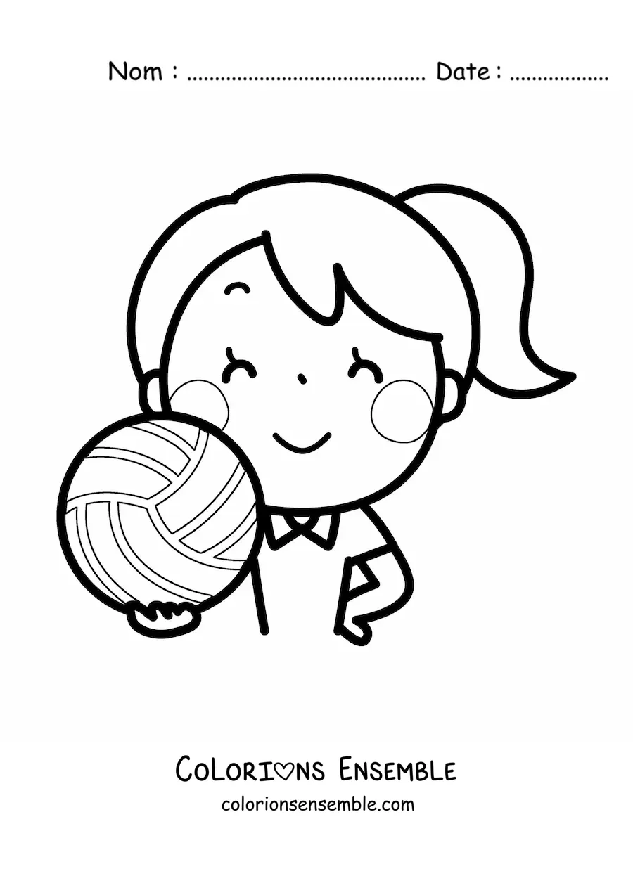 Image à colorier de volley-ball féminin