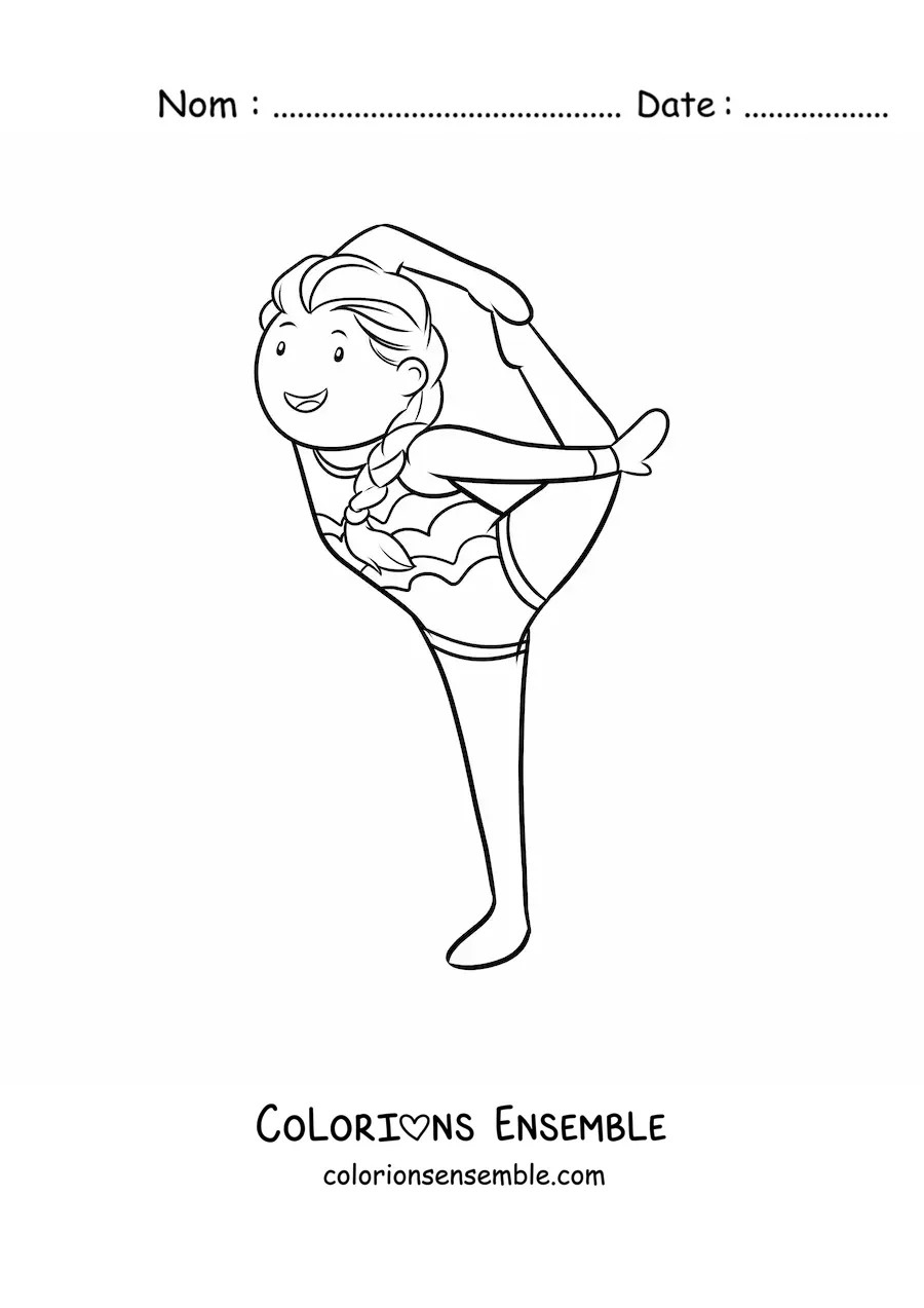 Image à colorier de gymnastique rythmique