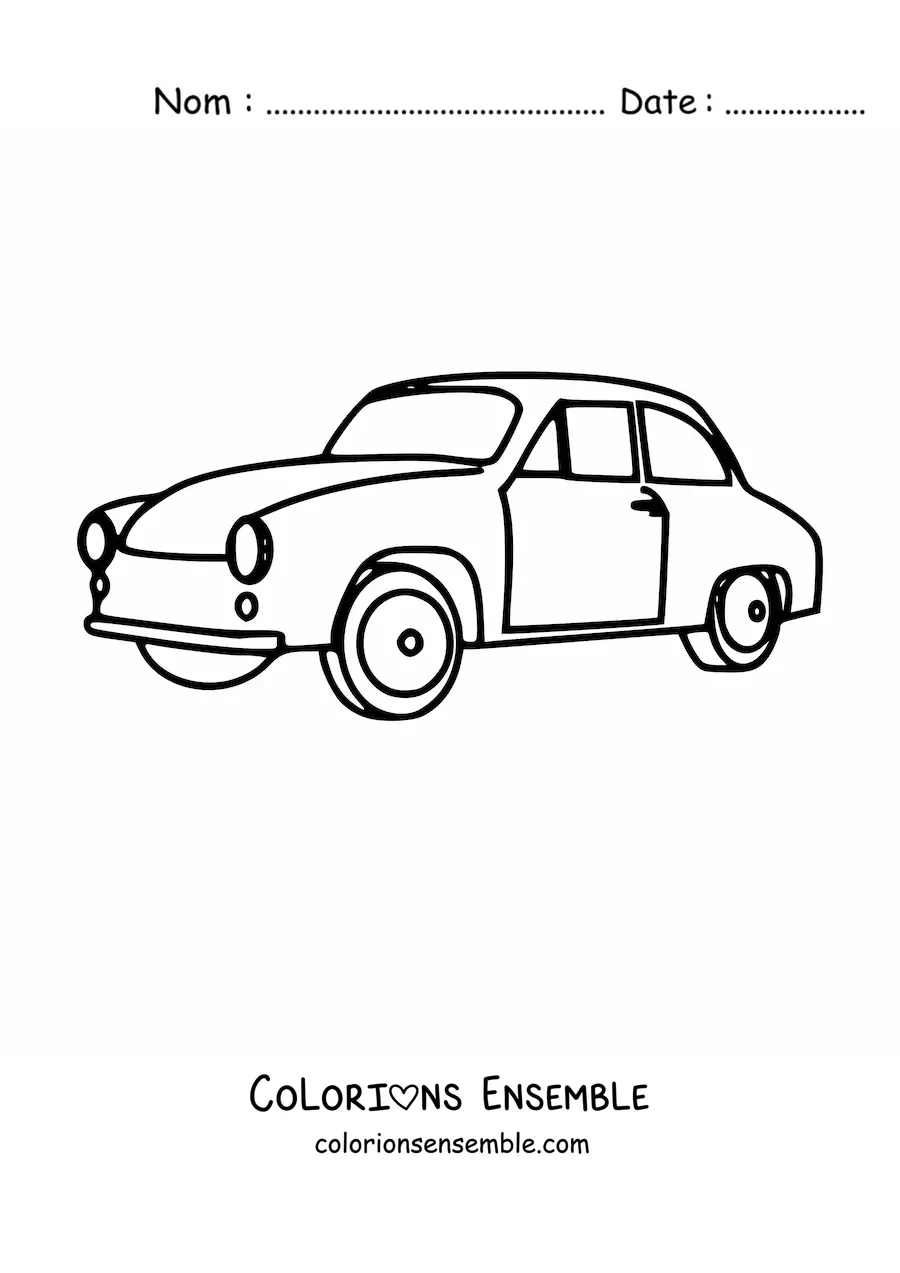 Image à colorier d’une voiture