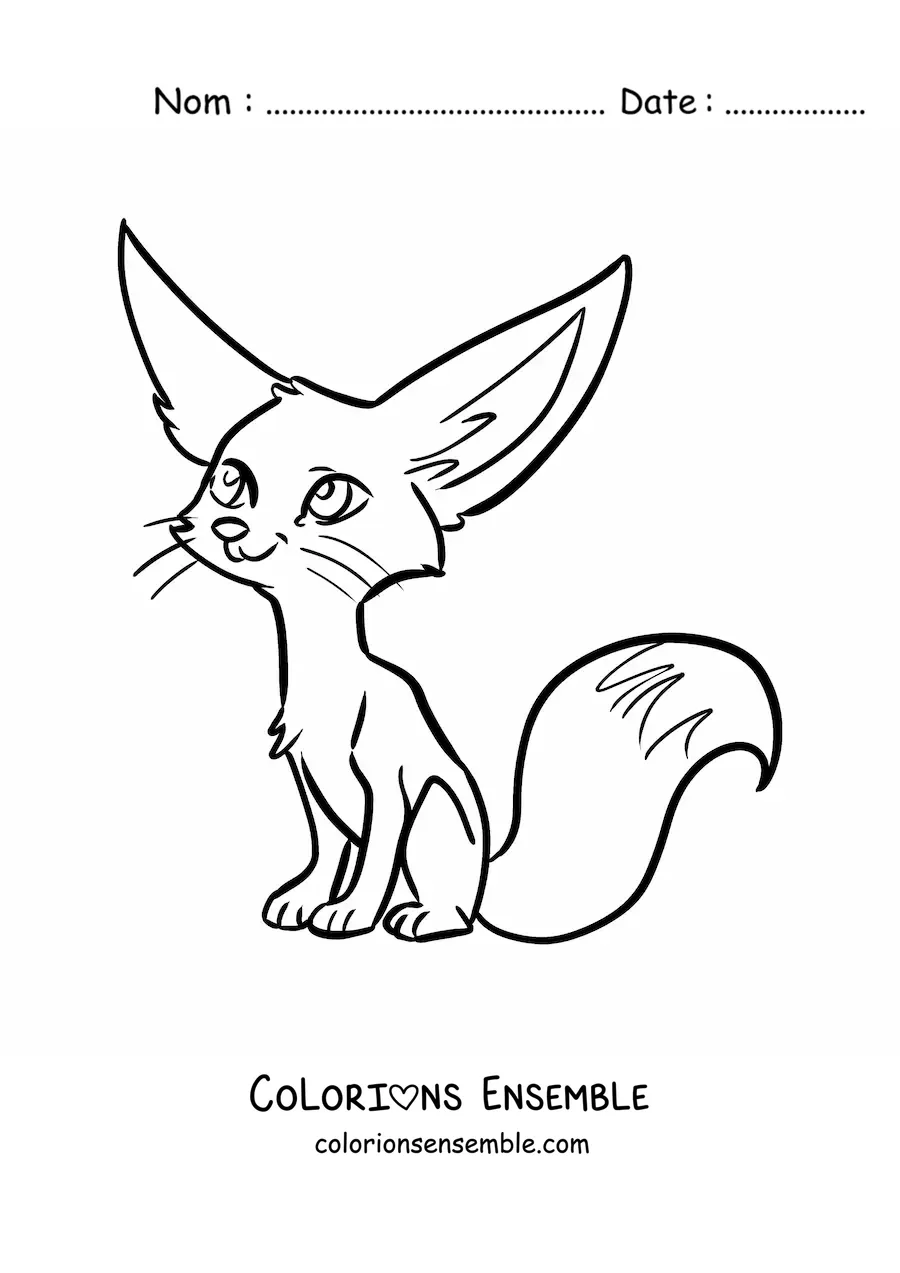 Coloriage d'un renard du désert