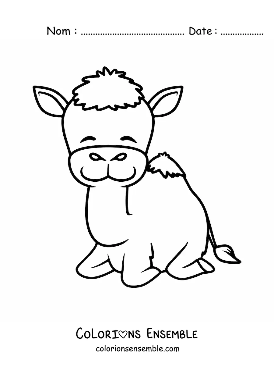 Coloriage d'un dromadaire tout content