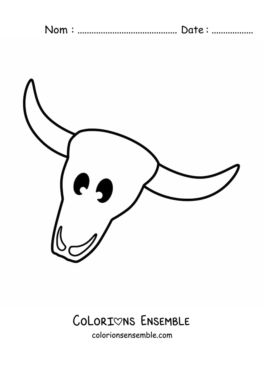 Coloriage d'un crâne de taureau du désert