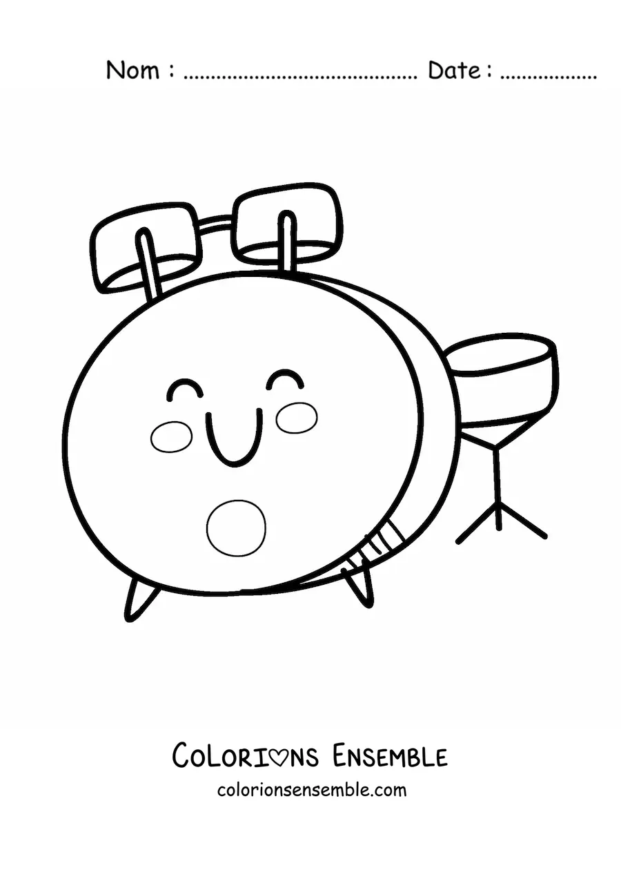 Coloriage facile d'une batterie kawaii