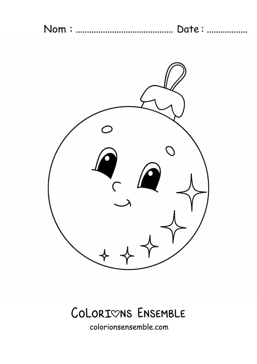 Coloriage d'une décoration de Noël