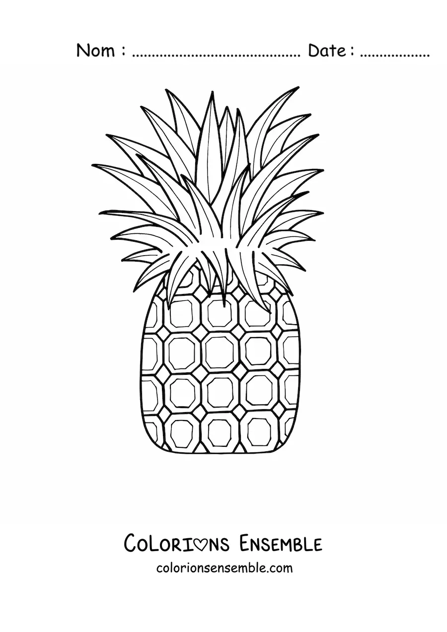 Image à colorier d'un ananas
