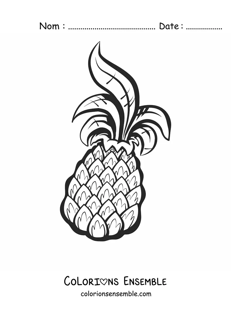 Image à colorier d'un ananas
