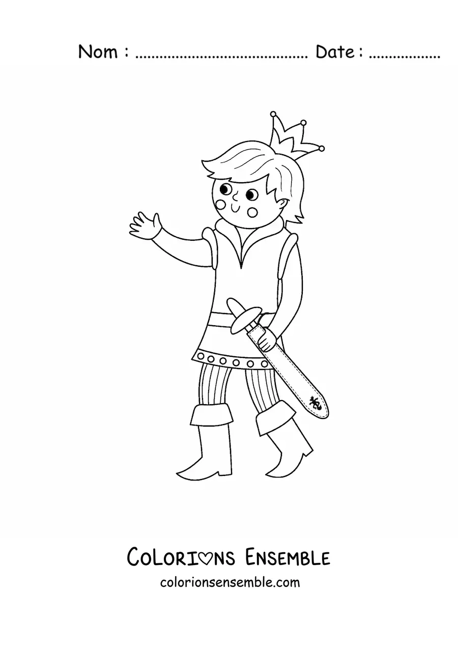Coloriage d'un prince de contes de fées