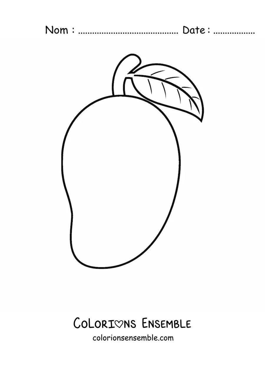 Image à colorier d'une mangue