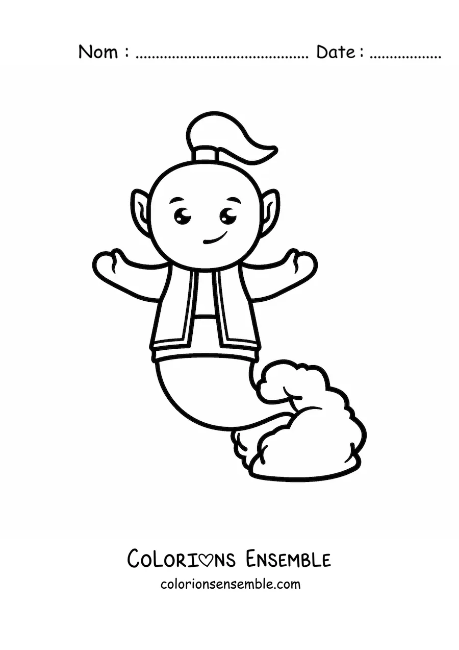 Coloriage d'un génie animé