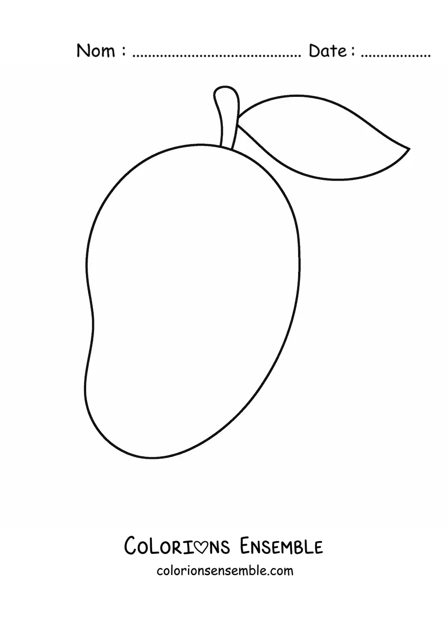 Image à colorier d'une mangue