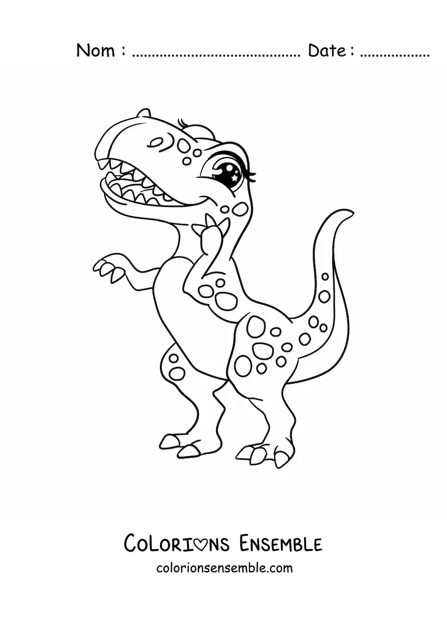 Coloriage d'une femelle tyrannosaure rex