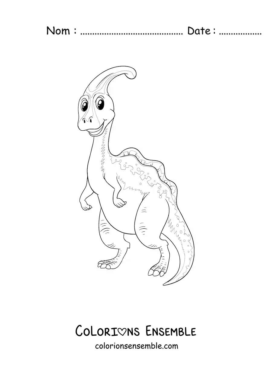 Image à colorier d'un tendre dinosaure herbivore