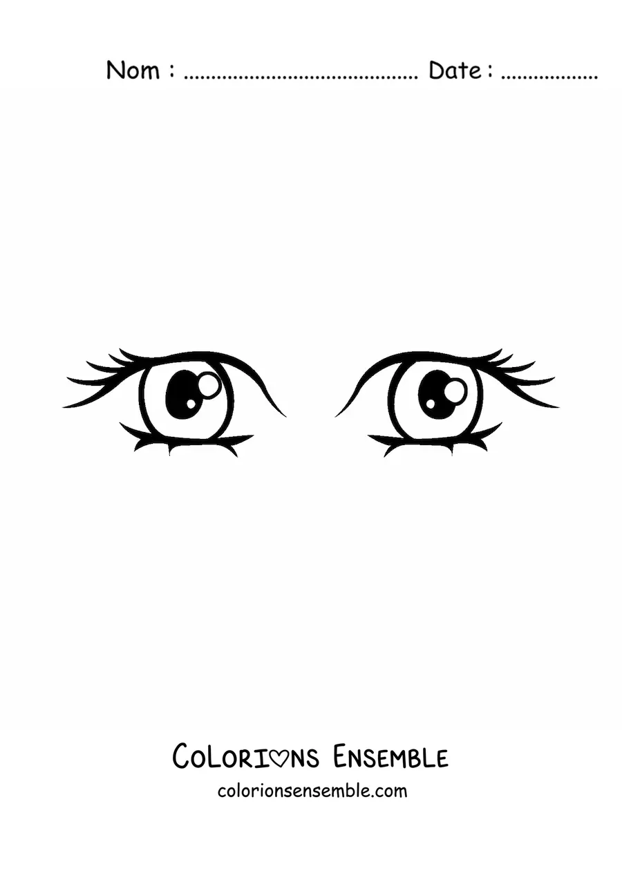 Image à colorier d'yeux animés