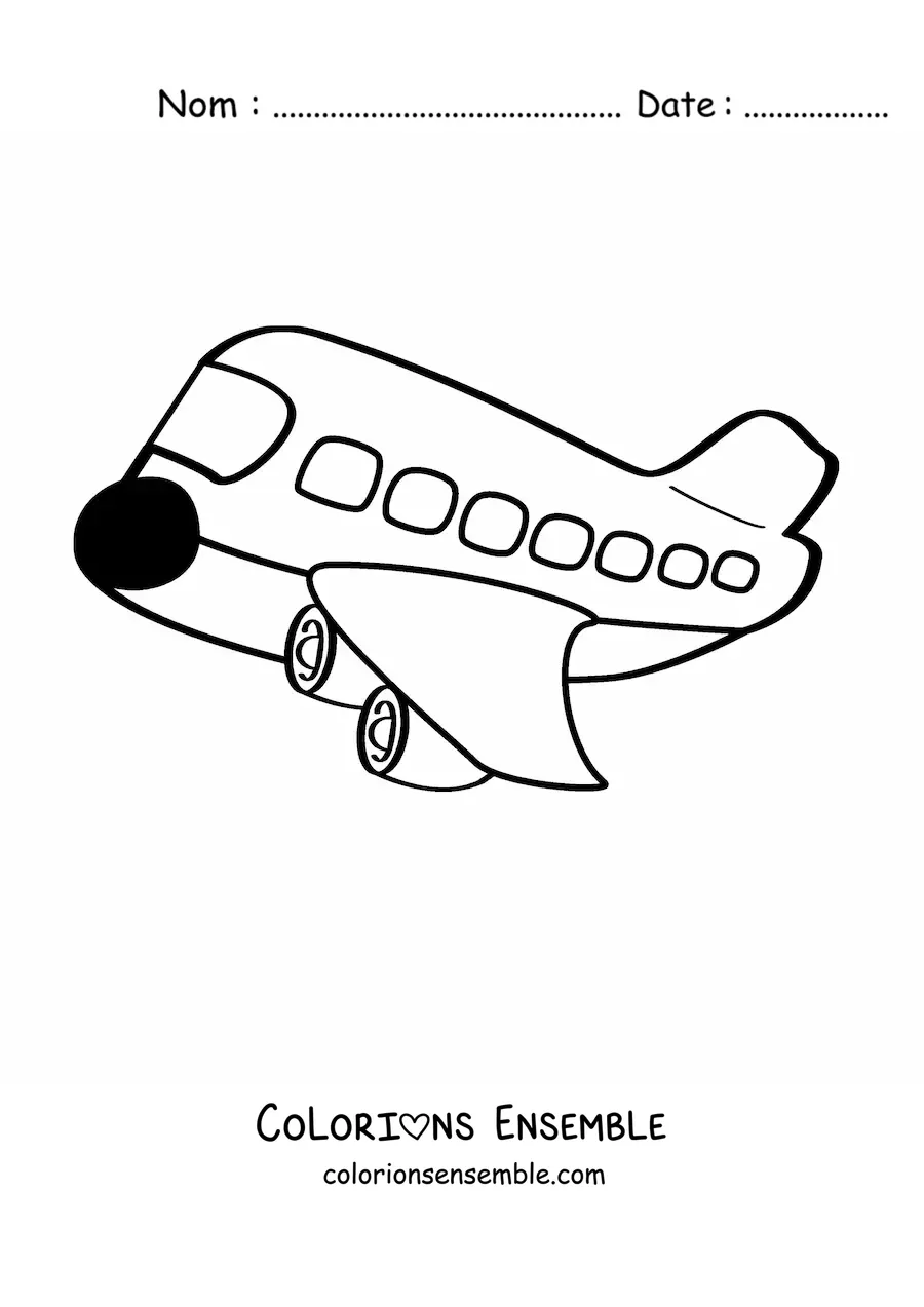 Image à colorier d'un avion