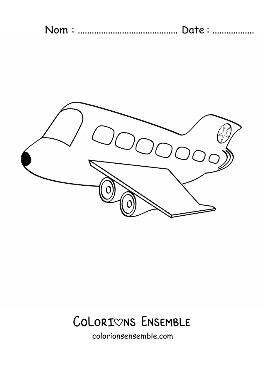 Image à colorier d'un avion