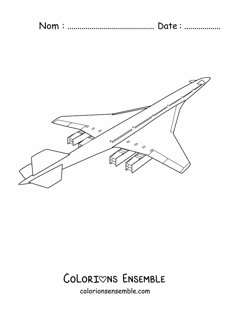 Image à colorier d'un avion