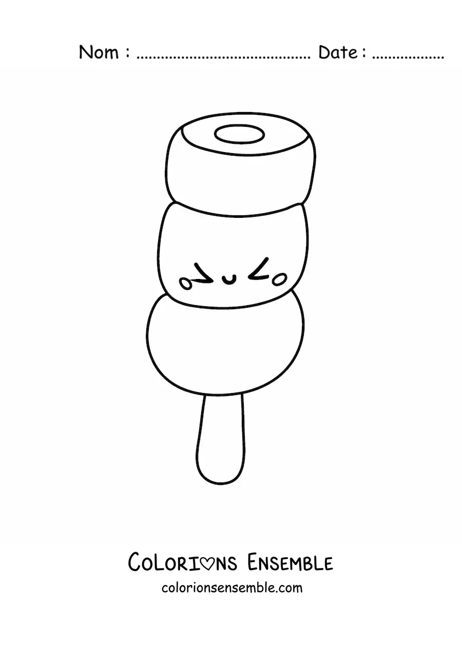 Image à colorier d'une tendre glace en bâtonnet toute animée