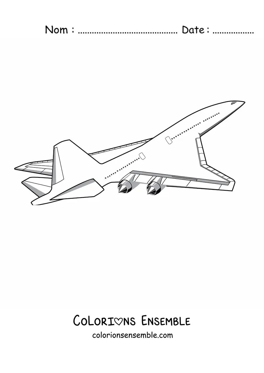 Image à colorier d'un avion