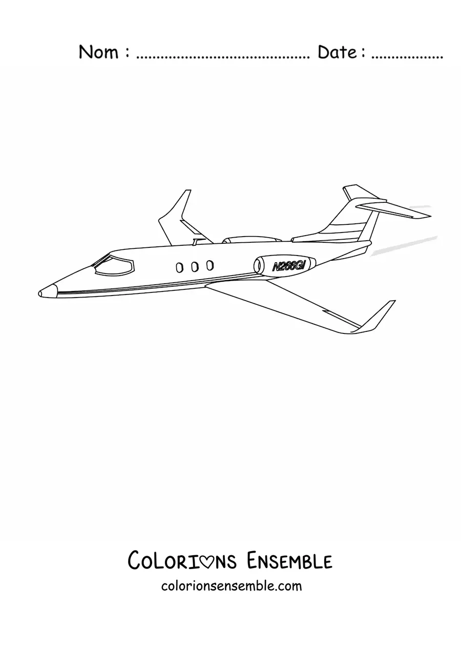Image à colorier d'un avion