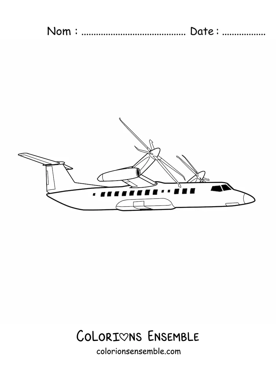 Image à colorier d'un avion à hélices