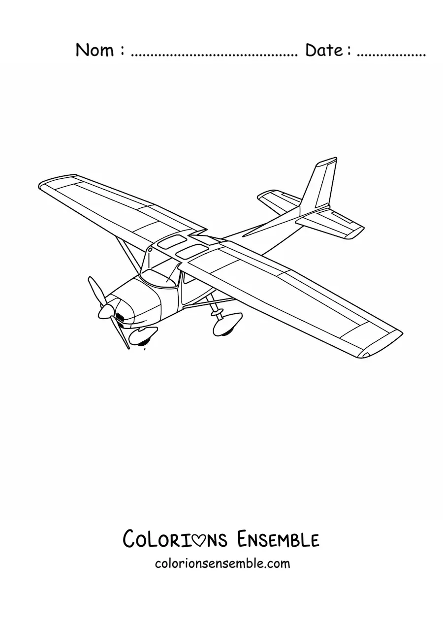 Image à colorier d'un avion léger