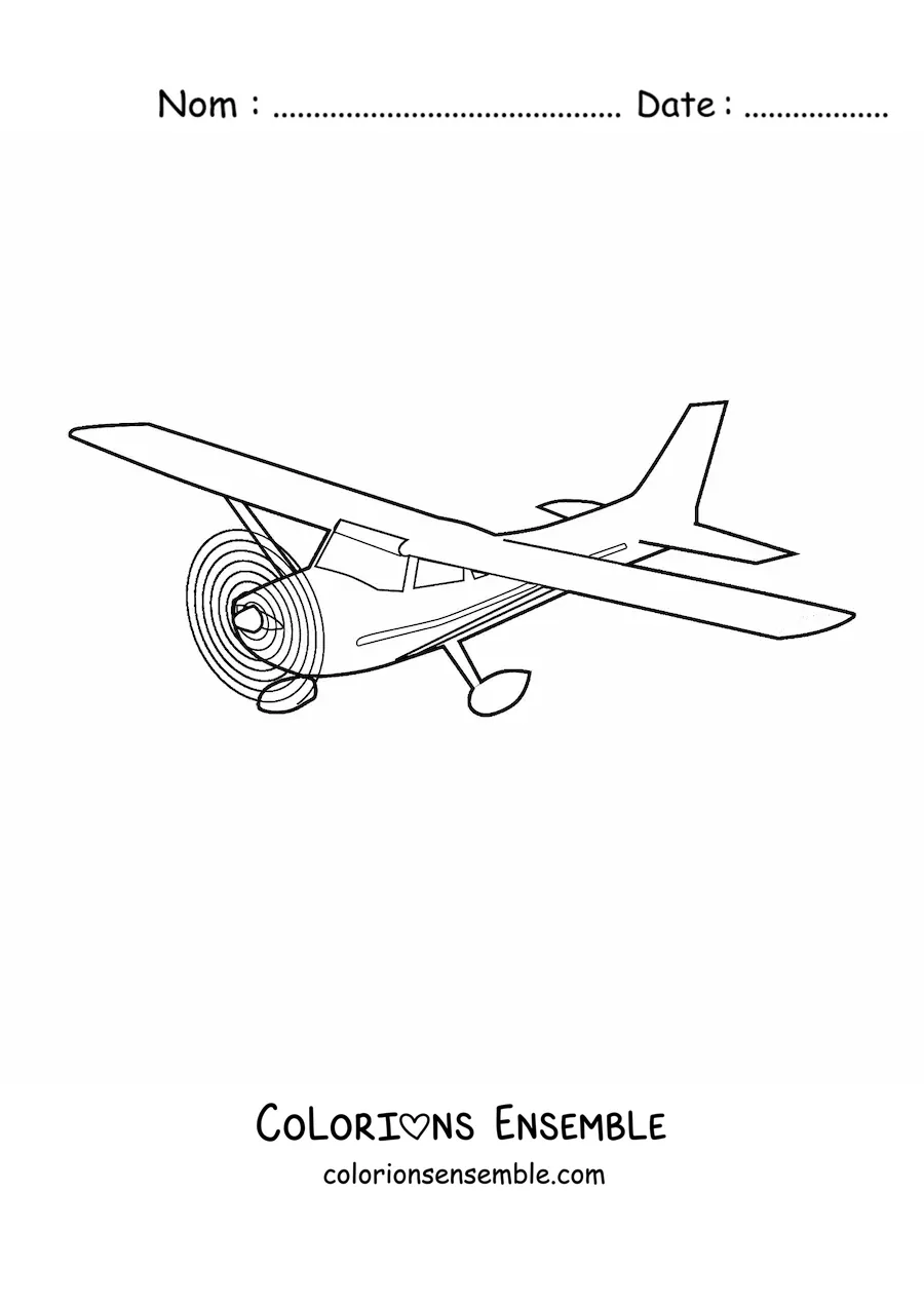 Image à colorier d'un avion léger