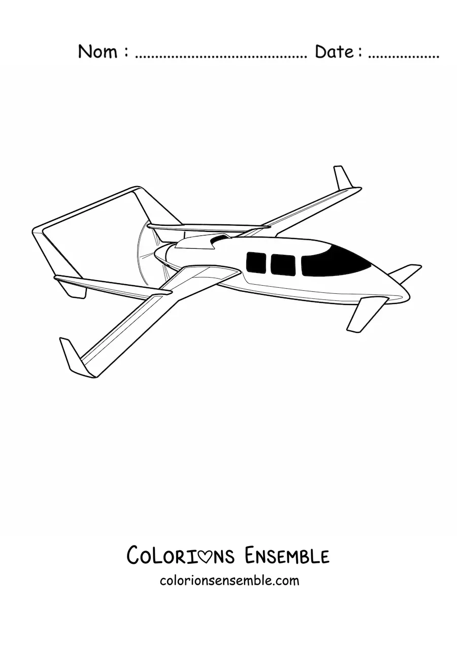 Image à colorier d'un petit avion