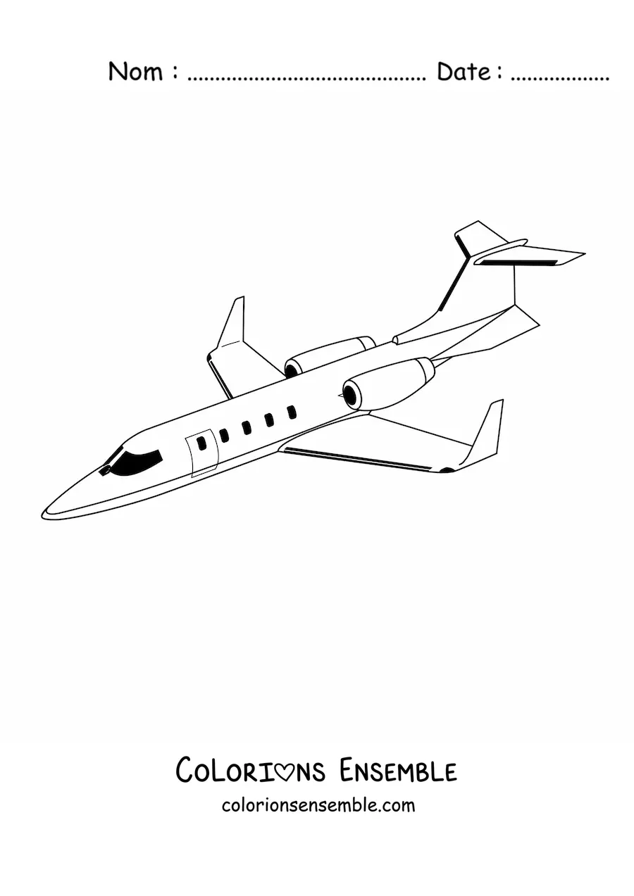 Image à colorier d'un petit avion