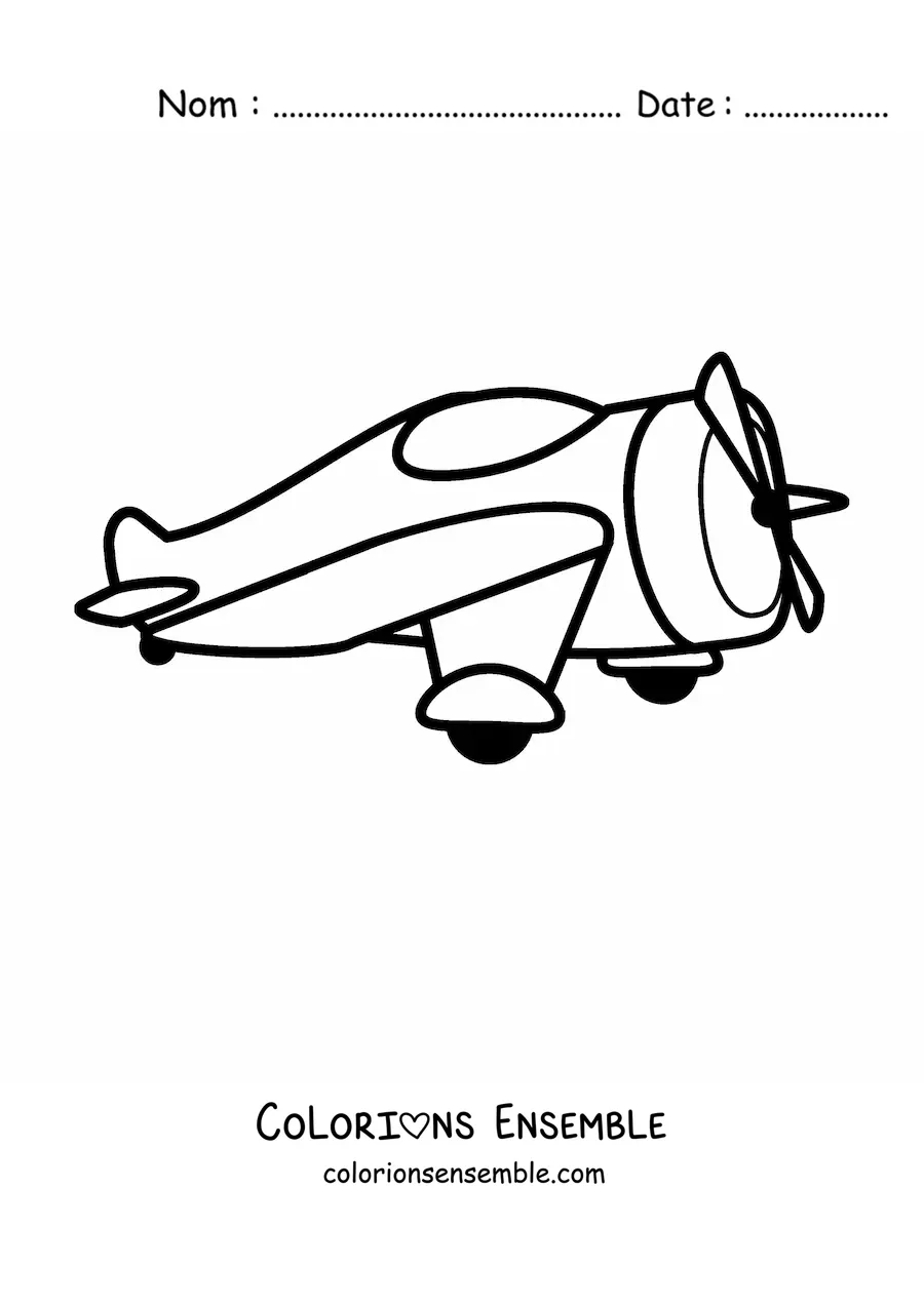 Image à colorier d'un avion léger