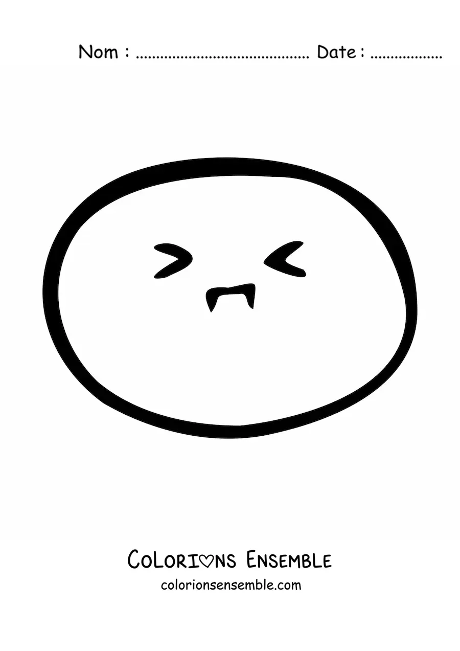 Image à colorier d'un emoji inquiet