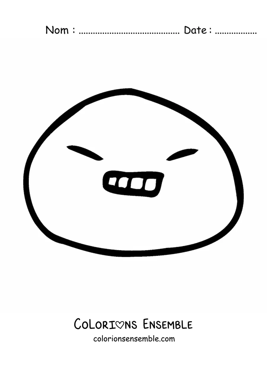 Image à colorier d'un emoji en colère tout simple