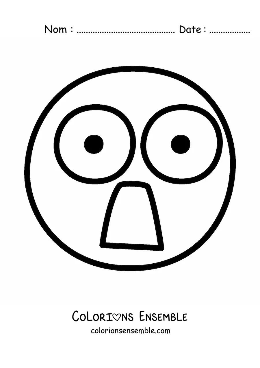 Image à colorier d'un visage effrayé qui crie
