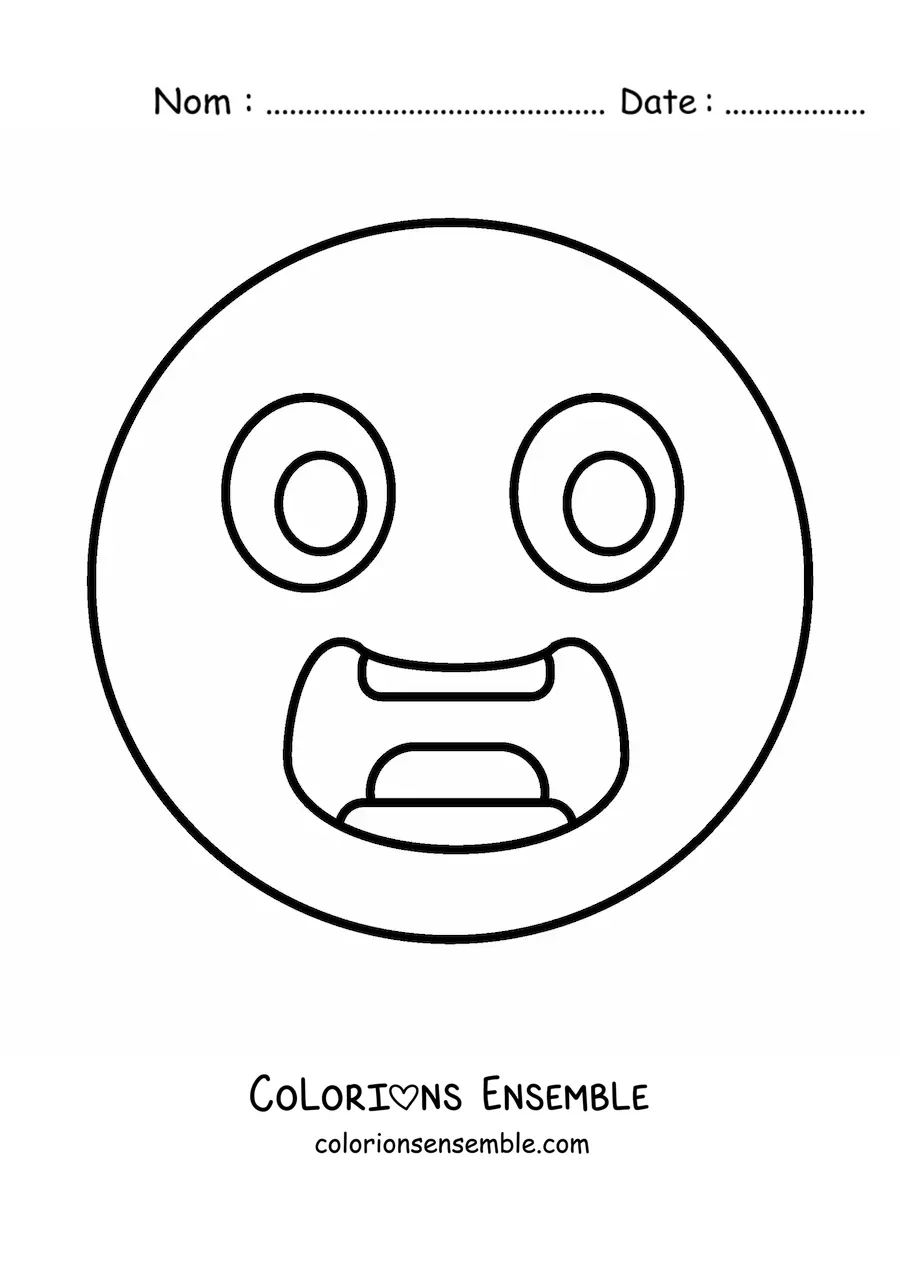 Image à colorier d'un emoji de peur
