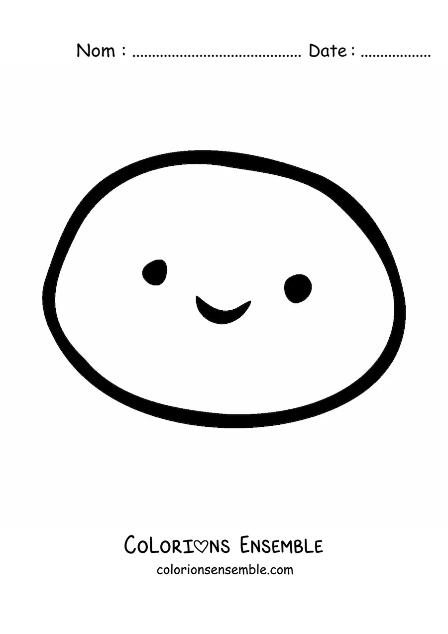 Image à colorier d'un emoji heureux