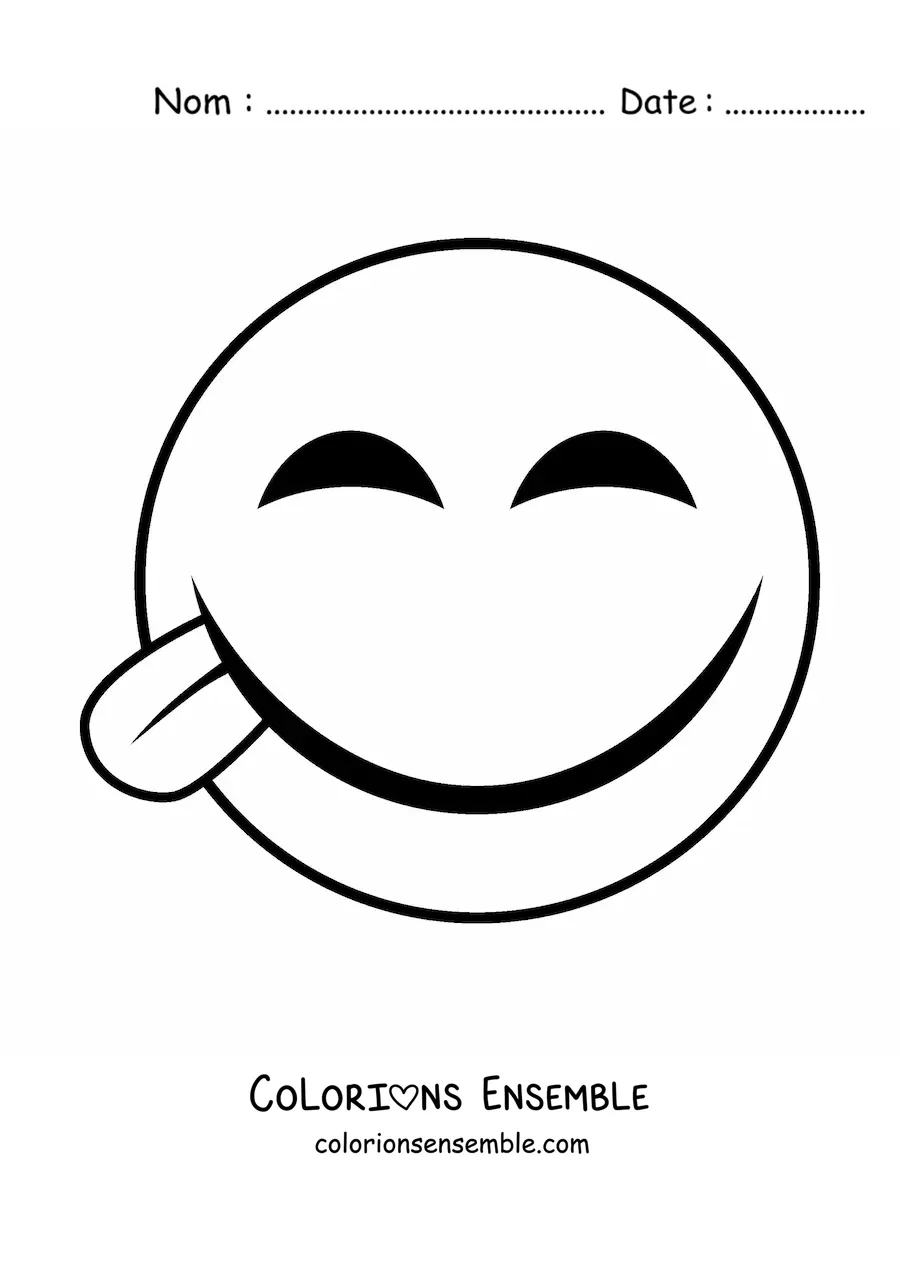 Image à colorier d'un emoji amusant