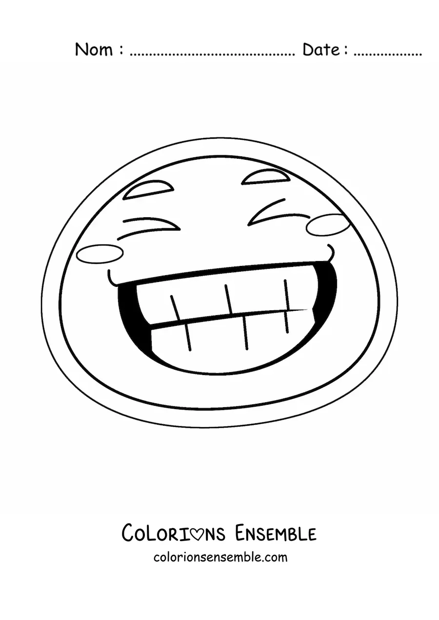 Image à colorier d'un emoji qui sourit