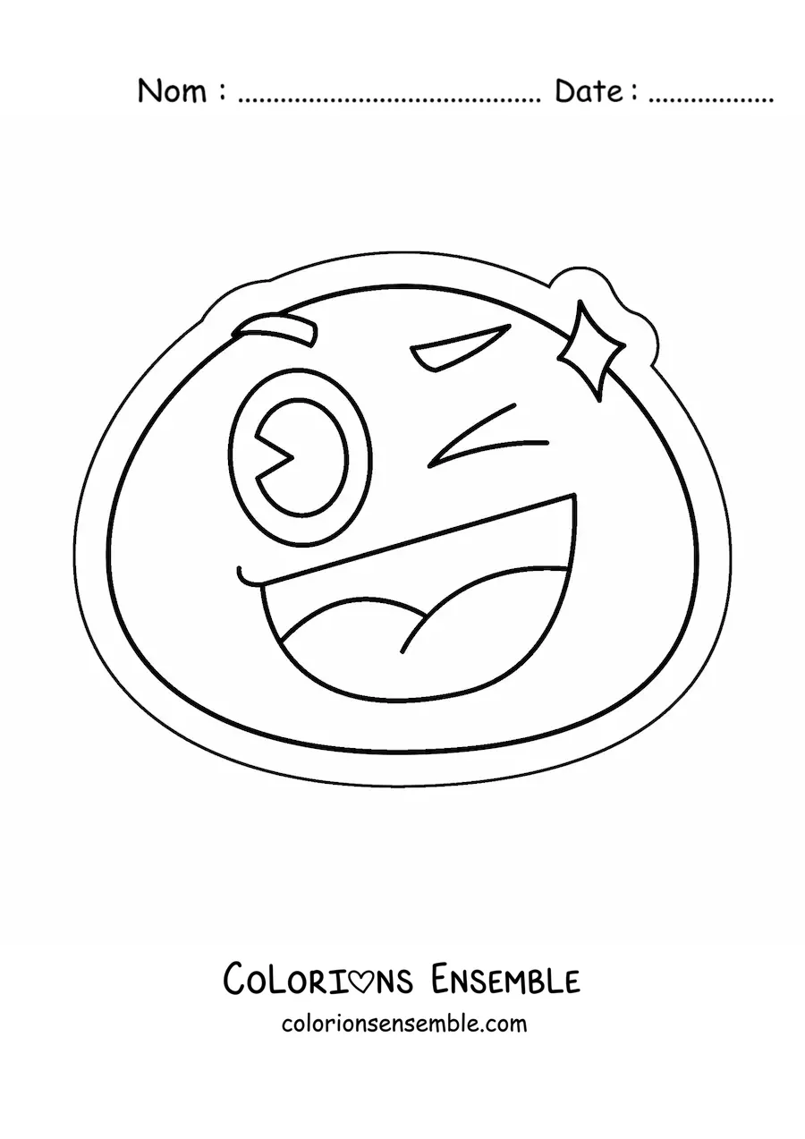 Image à colorier d'un emoji joyeux